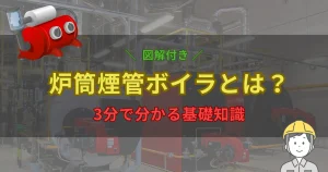 炉筒煙管ボイラの仕組みと構造・特徴を解説するブログのアイキャッチ画像