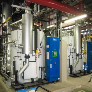 生産設備拡張のために新設された、安定稼働を実現する高圧ボイラ本体